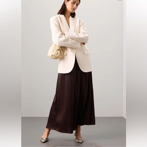 DONNI Satiny Simple Skirt Brown Sz S